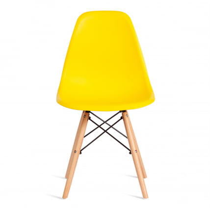 Стул CINDY (EAMES) (mod. 1801) дерево бук/металл/сиденье пластик, 45x51x82 см, Yellow (Желтый)_4
