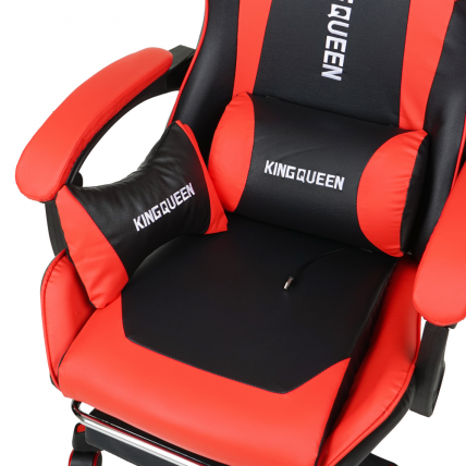 Кресло 1206 KINGQUEEN цвет черный/красный с массажем 1206-black-red-mass_7