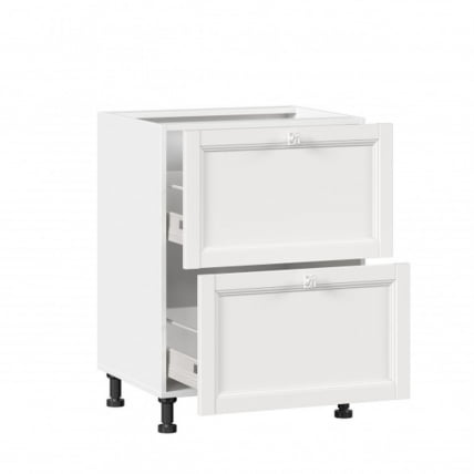 Тумба кухонная 600 с 2 ящиками ЛЮКС (4) Джулия ЛД 284.900.000.037 Белый_1