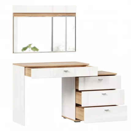 Стол туалетный комбинированный с зеркалом 890 Фиджи 012 Дуб Золотой Белый_1