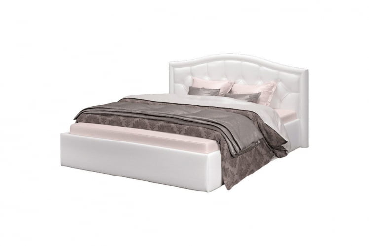 Кровать Стелла, 1200*2000 мм, искусственная кожа Вега вхите, белый / Vega white,_0