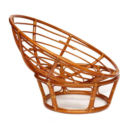Кресло PAPASAN 23/01 W /с подушкой/ диаметр подушки 122 см, 115х101х104 см, Cognac (коньяк), ткань Оранжевый, С 23_5