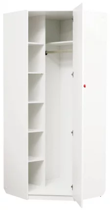 Шкаф угловой Радуга с зеркалом Ярко-розовый/Белый_1