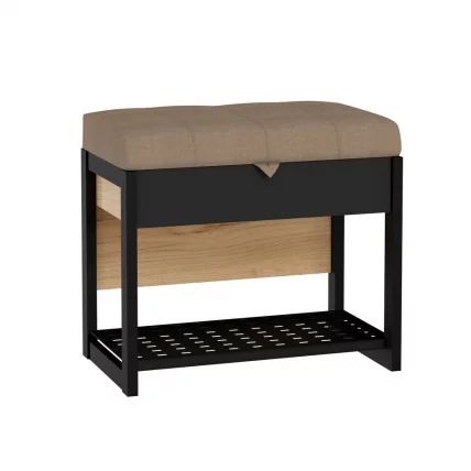 Вешалка с банкеткой Техно ЛД 02 Дуб Золотой Черный_5