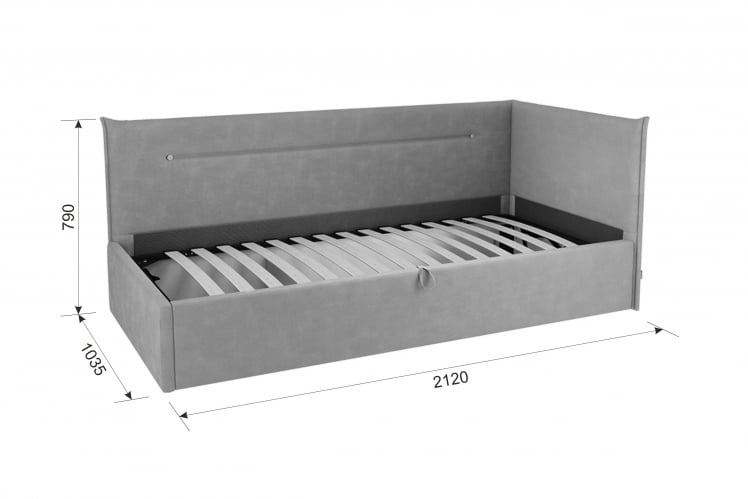 Кровать  0.9 Альба (Тахта) КМ.T-16 капучино (велюр)_5