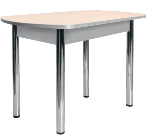 Стол обеденный Европейский ХРОМ 3 кат. 101 круги ЛДСП белый_0