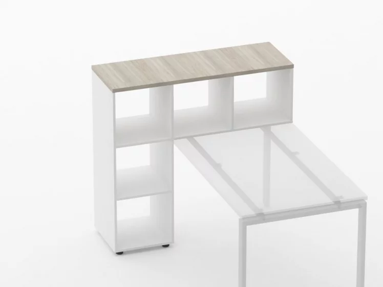 Стеллаж к столу Deka 9.08.12 Дуб Сантана светлый/Белый_2