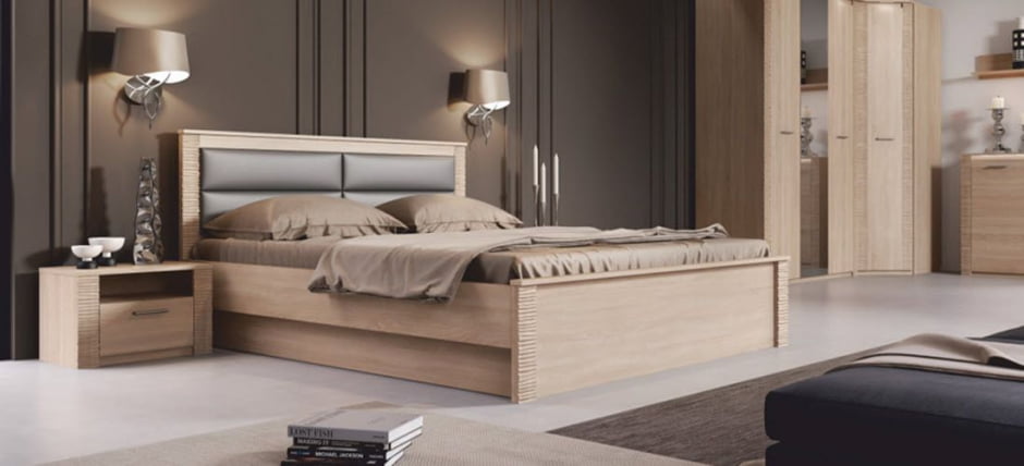 Кровать подъемная 1400 Элана №1 Дуб сонома/Ель карпатская_1