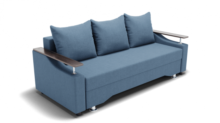 Диван Квадро-1 ППУ (ЗР) Цвет фасада: Голубой; Тип: Прямой; Материал фасада: Металл/Велюр_0