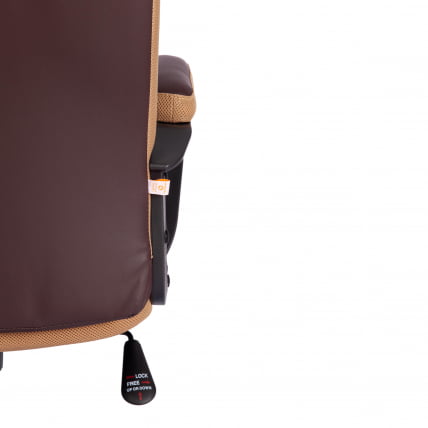 Кресло ТРЕНДЙ (22) кож/зам/ткань, коричневый/бронзовый, 36-36/21 / TRENDY_11