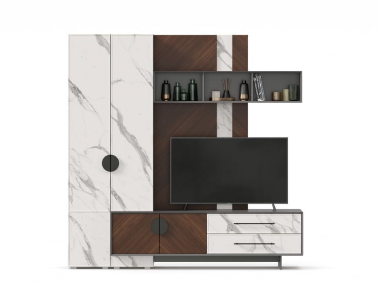 Набор мебели для гостиной Вилена №2 Оникс Серый/Орех/Монте белый_3