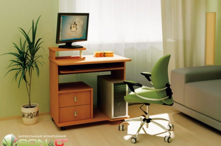 Компьютерный стол Моби-2-КЛ-2 Ольха русская_0