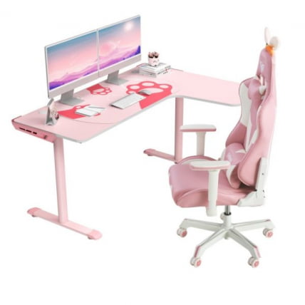 Стол письменный (для компьютера) угловой ЕУРЕКА ЕРК-Л60Р-ПК-В2 (правый), розовый / EUREKA ERK-L60R-PK-V2_6
