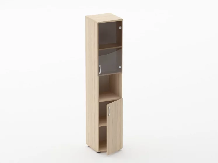 Шкаф высокий со стеклом и нишей Глассй 6.19.14Пр Орех / Glassy_1