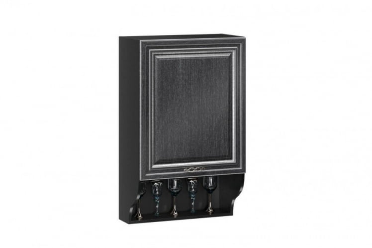 Шкаф кухонный 600 с открытой полкой Италия ЛД 275.556.000 Черный Дуб темный_0