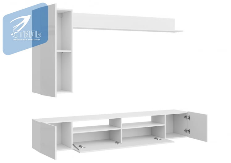 Гостиная Соло-16 Белый/Белый глянец_2