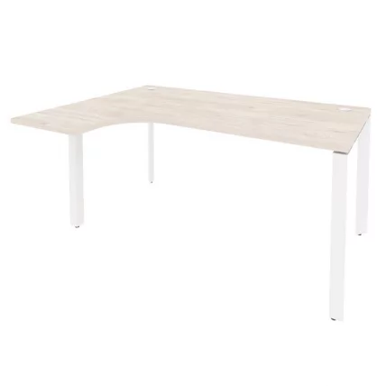 Стол эргономичный левый на П-образном м/к ОНИКС О.МП-СА-4Л Денвер Светлый/Белый / ONIX O.MP-SA-4L_0