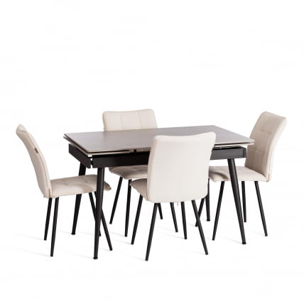 Стул обеденный Бари Бари ЛТ, велюр, молочный/черный, 4, 41х55х89 см / Bari Bari LT,_5