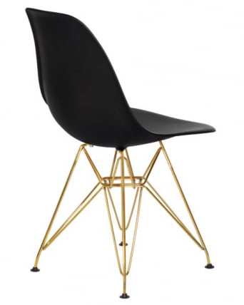 Стул обеденный ДОБРИН ДСР (ножки золотые, цвет чёрный (Б-03)) 4 шт / DOBRIN DSR (B-03))_4