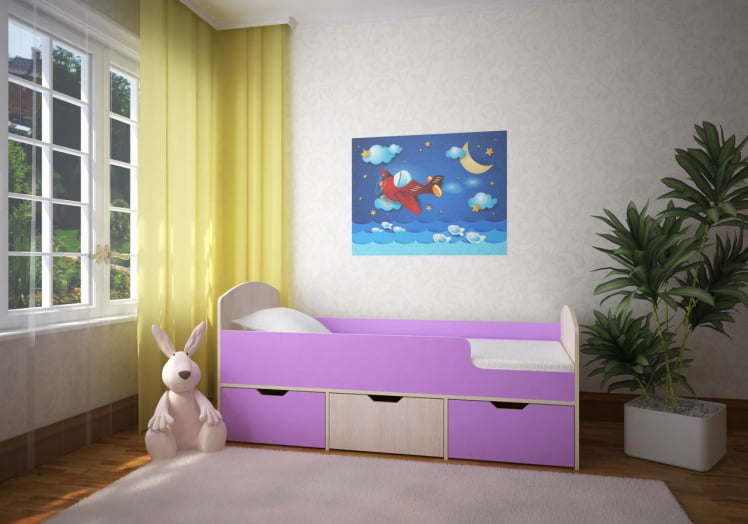 Кровать Малыш мини (Дуб/Ирис)_0