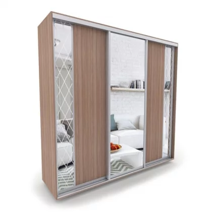 Шкаф-купе 3-х дверный Акцент-Вера ДР 2100х600 Ясень шимо тёмный_0