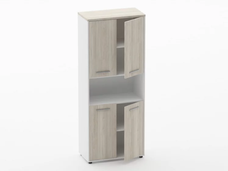 Шкаф 4 широкий закрытый с нишей Deka 10.19.121 Дуб Сантана светлый/Белый_1