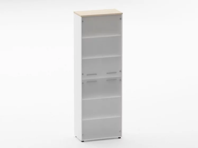 Шкаф 5 широкий закрытый, 4 стеклянные двери Deka 10.23.171 Туя/Белый_0