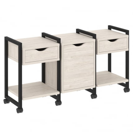 Тумба на колесных опорах наборная. Вариант №6 ЛОФТ ВР.Л-ТН-6.К Металл черный Денвер светлый / LOFT VR.L-TN-6.K_0