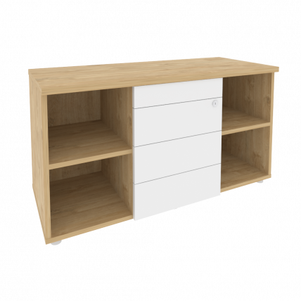 Тумба сервисная с ящиками TIP-ON ONIX O.TS-11 TIP Тиквуд Светлый/Белый_0