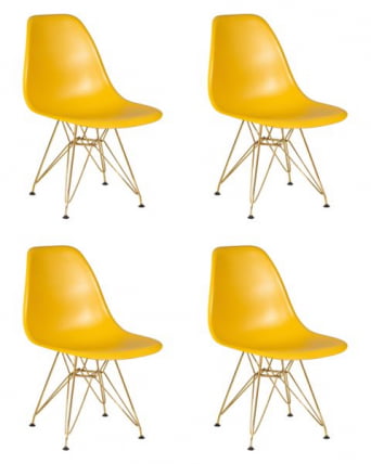 Стул обеденный ДОБРИН ДСР (ножки золотые, цвет горчичный (Й-03)) 4 шт / DOBRIN DSR (Y-03))_0