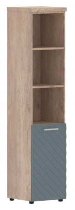 Шкаф колонка с глухой малой дверью и топом (правый) Torr LUX TLHC 42.5 R Дуб Каньон Серо-голубой_0