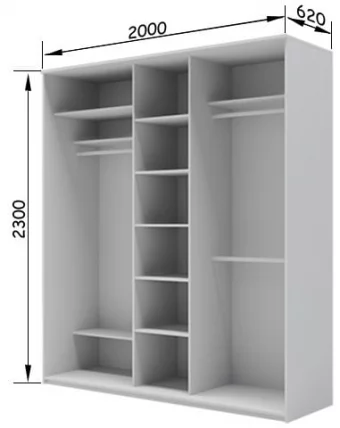 Шкаф-купе Хит-23-20-555 Ясень шимо светлый_1