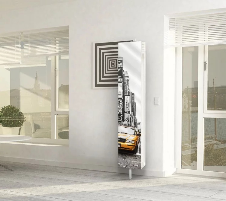 Поворотный зеркальный шкаф Zoom Art Белый_13