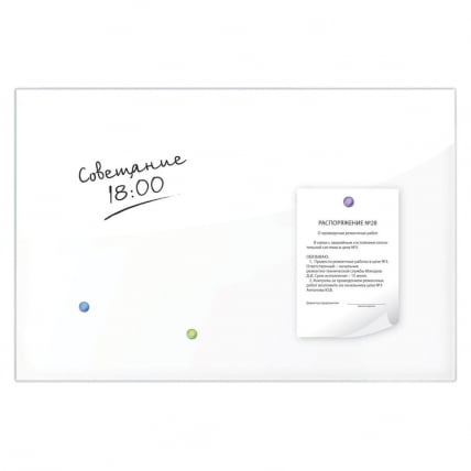 Доска магнитно-маркерная стеклянная BRAUBERG 60х90 см Белая_3