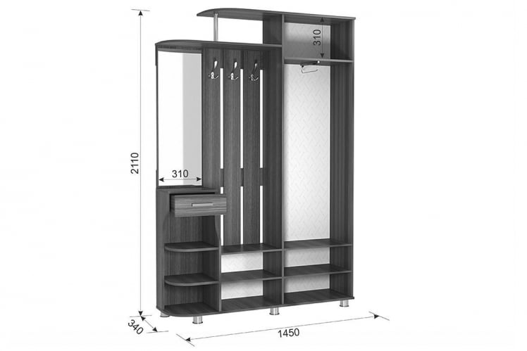 Прихожая Барселона-2 ПР-0017 белый рамух / PR-0017_2