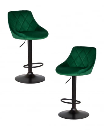 Стул барный ДОБРИН ЛОГАН БЛАCК (зеленый велюр (МДЖ9-88)) 2 шт / DOBRIN LOGAN BLACK (MJ9-88))_0