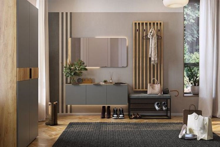 Антресоль трехдверная Бери MPR-026 Дуб крафт золотой/графит_4