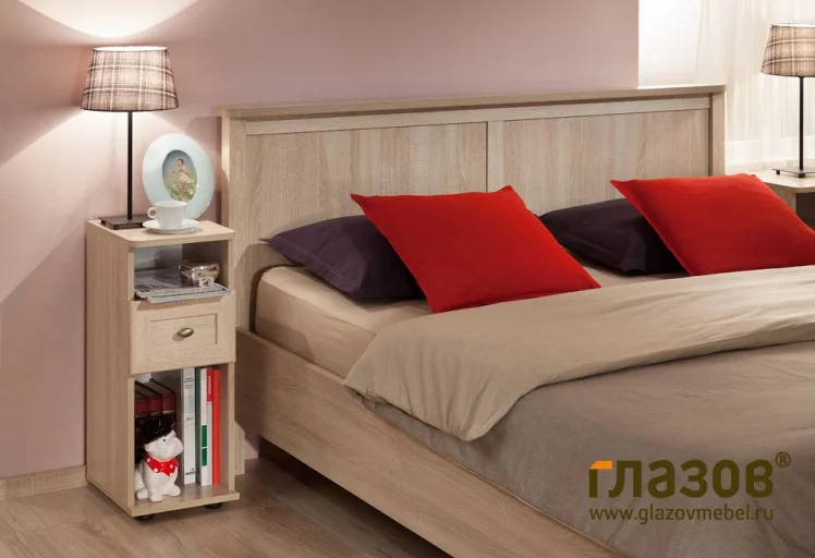 Кровать (1200) Sherlock 44 Дуб Сонома (спальня)_1