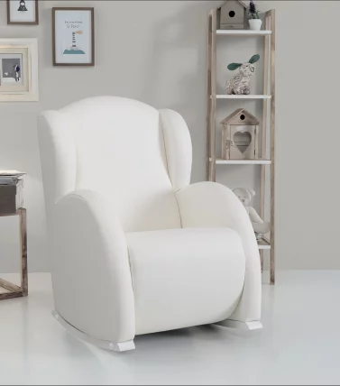 Кресло-качалка Micuna Wing Flor White/Leatherette Grey_1