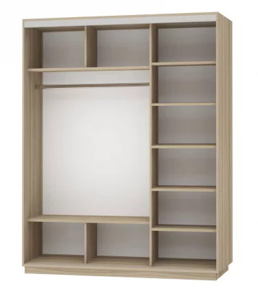 Шкаф-купе трехдверный Экспресс Медиум-1 1800х2200х Белый снег / 1800х2200h_1