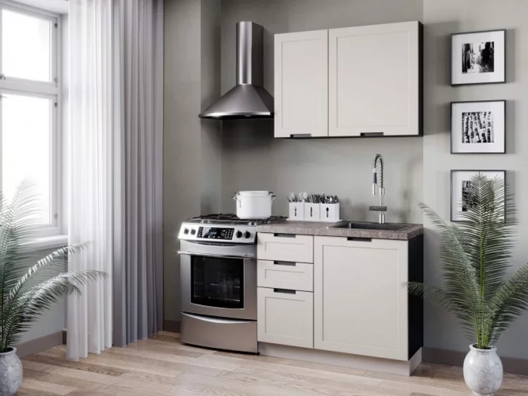 Кухонный гарнитур Джамис 1600 Черный Кашмир_0