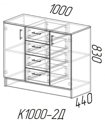 Комод к1000-2д Дуб вотан/Белый_1