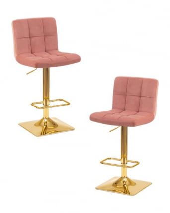 Стул барный ДОБРИН ГОЛДИЕ (пудрово-розовый велюр (МДЖ9-32)) 2 шт / DOBRIN GOLDIE (MJ9-32))_0