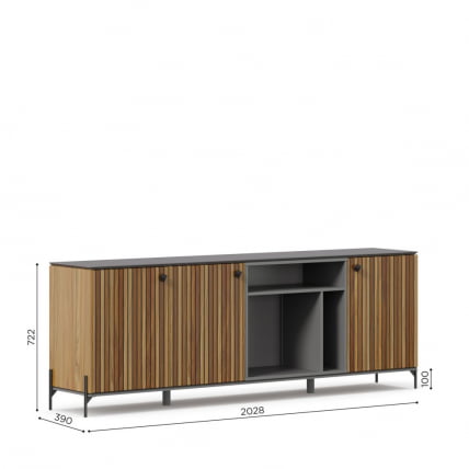 Комод Элиот ЛД 414.070.000 Оникс Серый/Орех фактурный_5