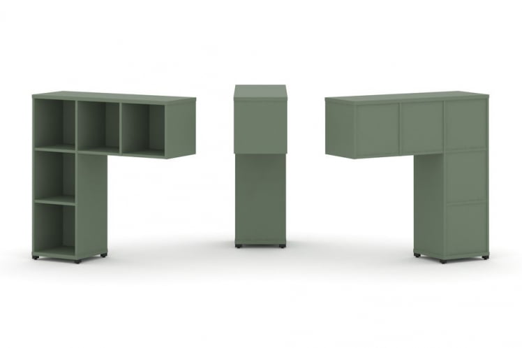 Надставка на стол низкая односторонняя + задняя стенка 5шт. CONCEPT CN.ONN-001 Кобо Черный металл_0