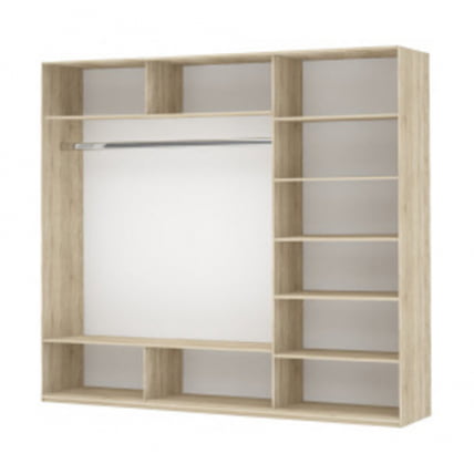 Шкаф-купе трехдверный Прайм 1800 ДСП/Зеркало/ДСП Венге_1