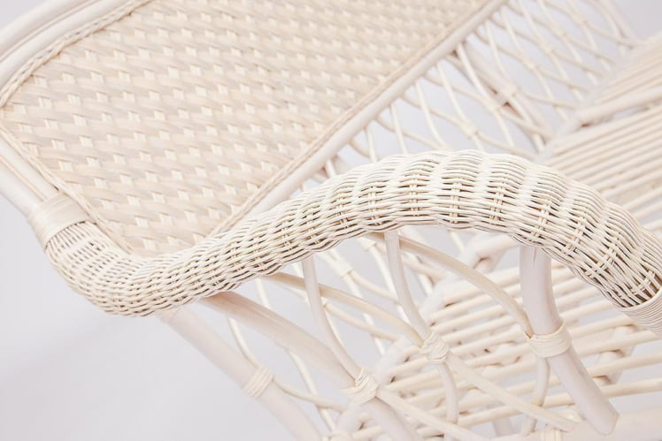 Комплект для отдыха ANDREA (диван + 2 кресла + журн. столик со стеклом + подушки) TCH White (белый), Ткань рубчик, цвет кремовый_2