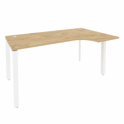 Стол эргономичный правый на П-образном м/к ОНИКС О.МП-СА-1Р Тиквуд Светлый/Белый / ONIX O.MP-SA-1R_0
