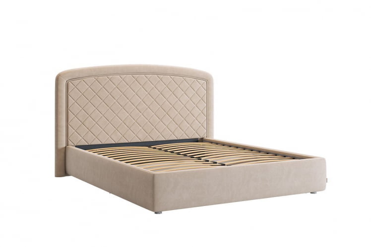 Кровать 1.6 Сильва 2 с основанием ЗО.КМ1.6-18 крем (велюр) / ZO.KM1.6-18_1