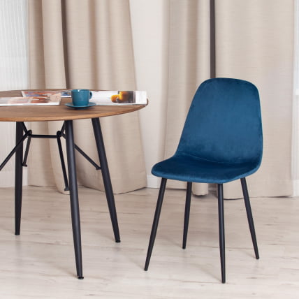 Стул BREEZE (mod. 4724) вельвет/металл, 44 х 53 х 87 см, Blue (синий) HLR63 / черный_8